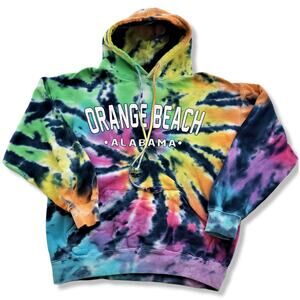 Tie Dye Exist Hoodie Womens Medium Orange Beach Alabama Pullover
